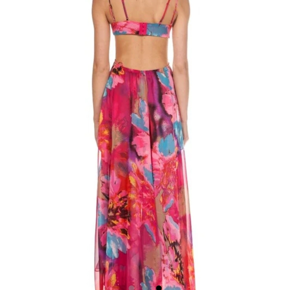 Summer Cutout Fuchsia Maxi Dress - Picture 4 of 8